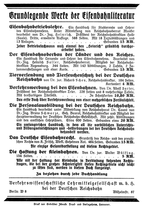 Grundlegende Eisenbahnliteratur