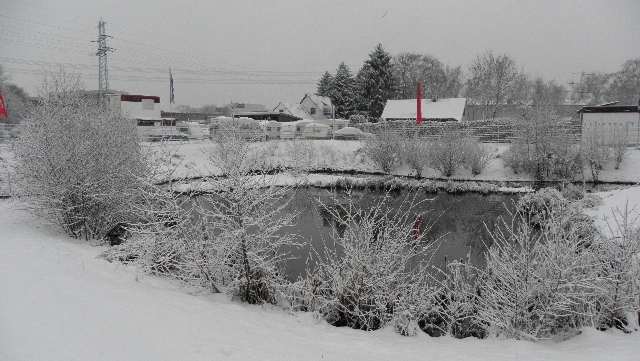 Eisvogelrevier im Winter an der Rahlau nach dem Sturmtief Daisy