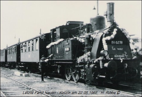 Lok 896278 in Nauen zur letzten fahrt nach Ketzin vor der endg&uuml;ltien Stilllegung der Nebenbahnstrecke